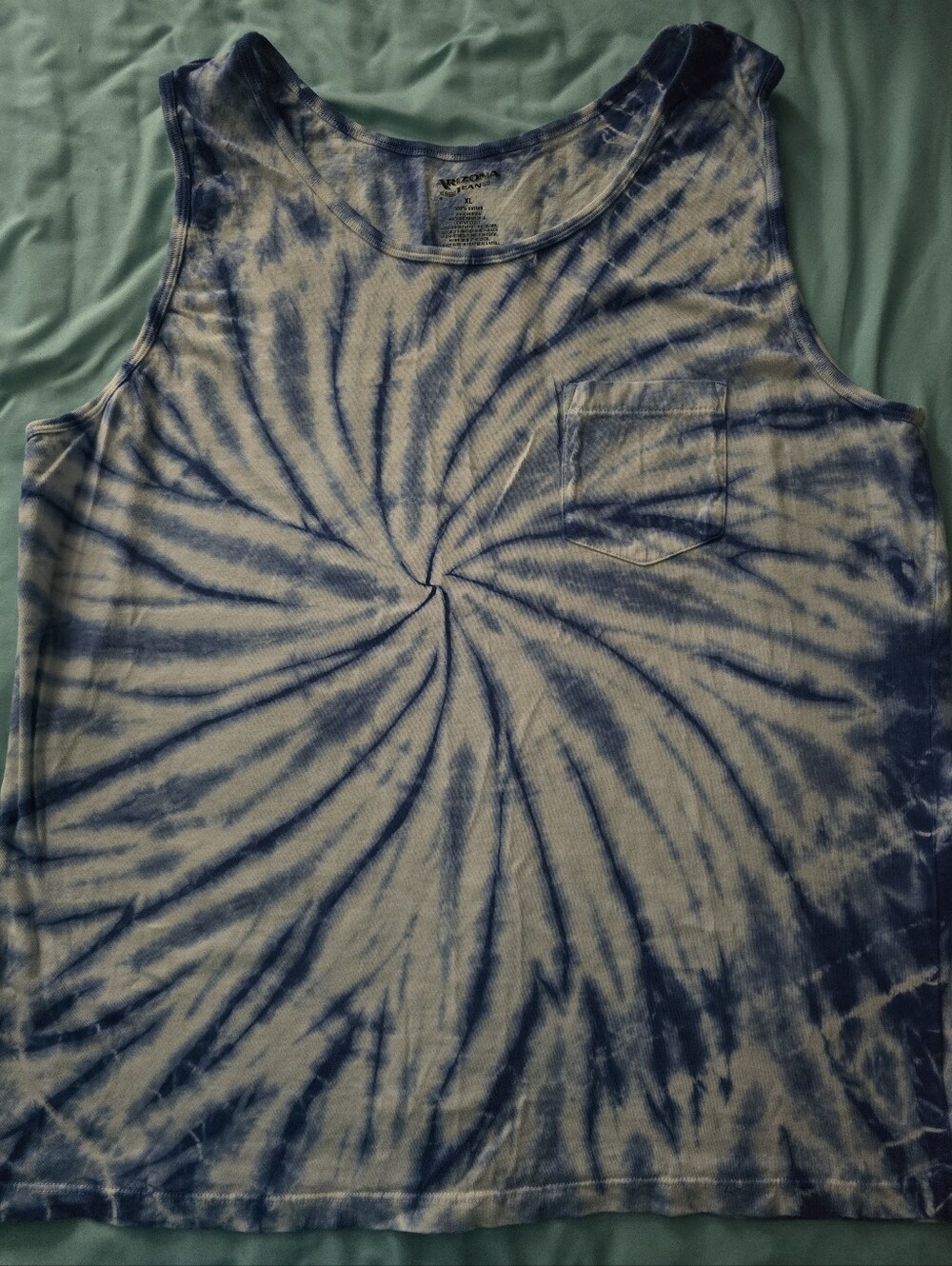 Arizona Jean Co Tie-Dye Blue & White Men’s Tank Top